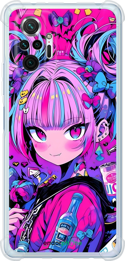 Силикон с усиленными углами чехол Аниме милаха для Xiaomi Redmi Note 10 Pro - 6314sp-2297 изображение 