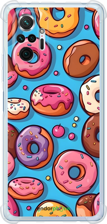 Силикон с усиленными углами чехол Пончики для Xiaomi Redmi Note 10 Pro - 6318sp-2297 изображение 