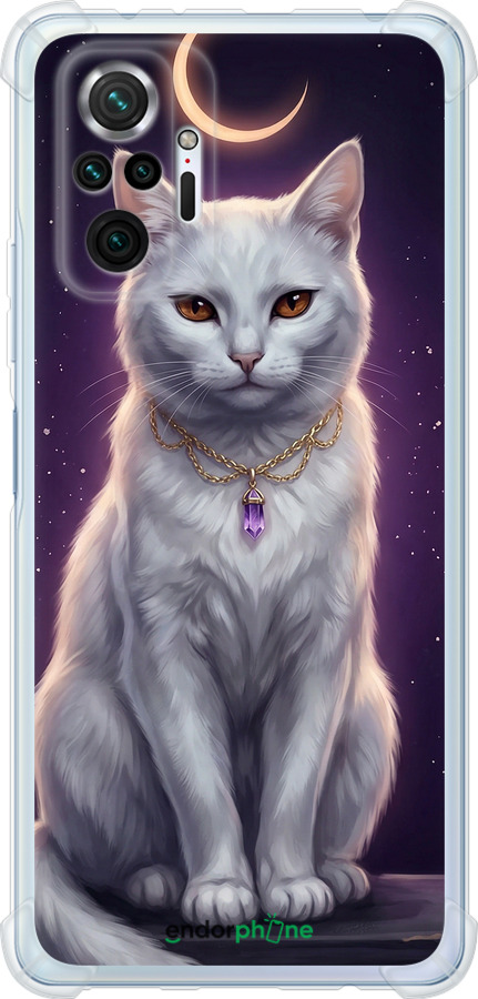 Силіконовий протиударний с посиленими кутами чехол Mystic White Cat Gothic Dark Purple Gold для Xiaomi Redmi Note 10 Pro - 6805sp-2297 изображение 
