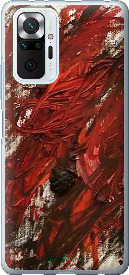 Силиконовый чехол Абстрактная композиция в красных тонах для Xiaomi Redmi Note 10 Pro - 6541u-2297 изображение 