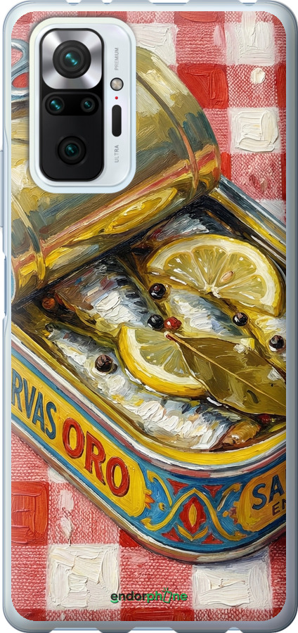 Силиконовый чехол Vintage Sardine Tin Phone для Xiaomi Redmi Note 10 Pro - 6772u-2297 изображение 