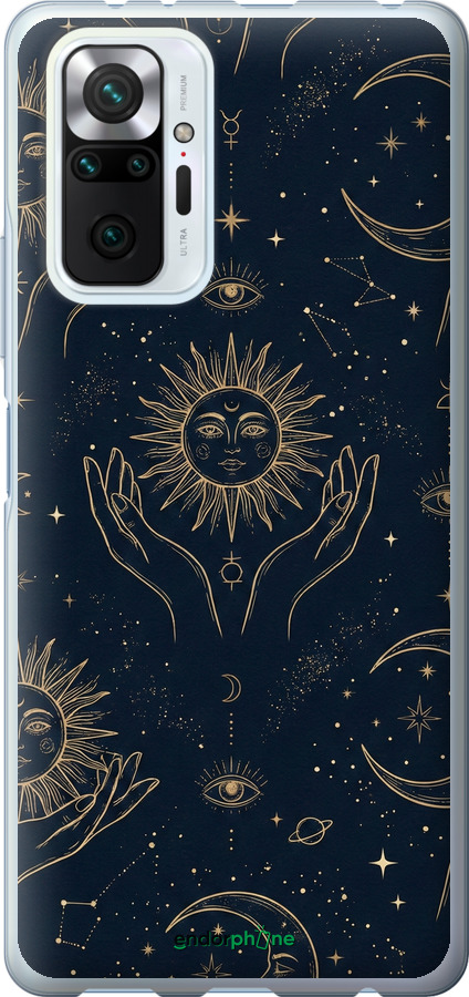 Силіконовий чехол Celestial Harmony: Sun & Moon Gold Mystic Pattern для Xiaomi Redmi Note 10 Pro - 6778u-2297 изображение 