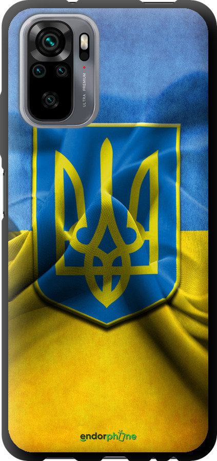 

TPU чорний чохол "Прапор та герб України" для Xiaomi Redmi Note 10, Блакитний