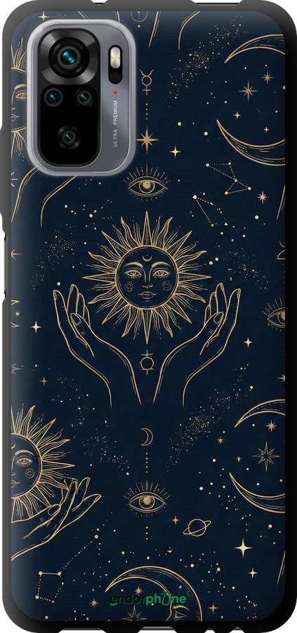 TPU чехол Celestial Harmony: Sun & Moon Gold Mystic Pattern для Xiaomi Redmi Note 10 - 6778b-2277 изображение 