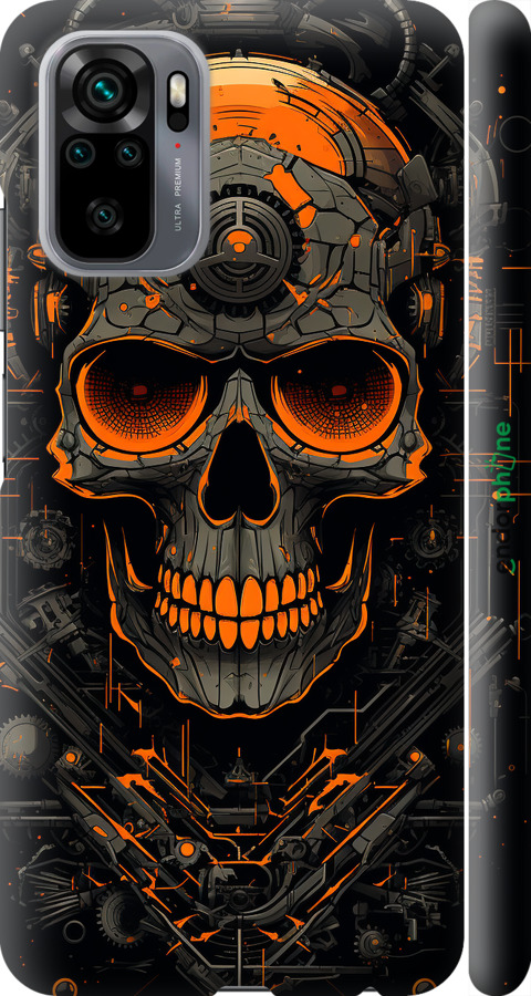 3D пластиковый матовый чехол Череп для Xiaomi Redmi Note 10S - 5952m-2577 изображение 