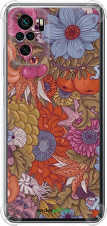 Силикон с усиленными углами чехол Абстрактные цветы для Xiaomi Redmi Note 10S - 6526sp-2577 изображение 