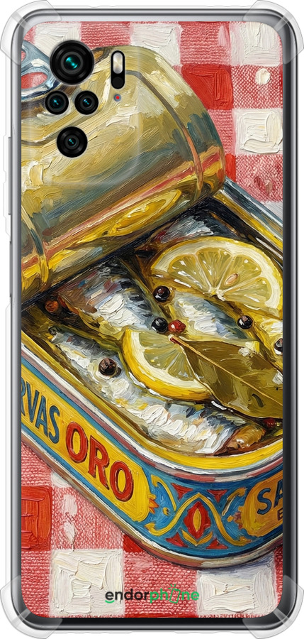 Силикон с усиленными углами чехол Vintage Sardine Tin Phone для Xiaomi Redmi Note 10 - 6772sp-2277 изображение 