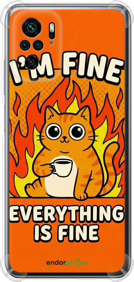 Силикон с усиленными углами чехол Funny Cat для Xiaomi Redmi Note 10S - 6786sp-2577 изображение 