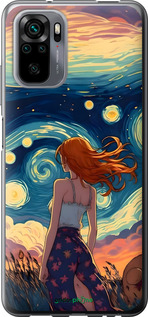Силиконовый чехол Девушка Арт для Xiaomi Redmi Note 10S - 6325u-2577 изображение 