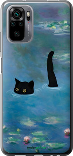 Силиконовый чехол С изображением кота и водяной лилии Monet для Xiaomi Redmi Note 10 - 6519u-2277 изображение 