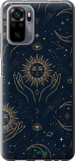 Силиконовый чехол Celestial Harmony: Sun & Moon Gold Mystic Pattern для Xiaomi Redmi Note 10 - 6778u-2277 изображение 