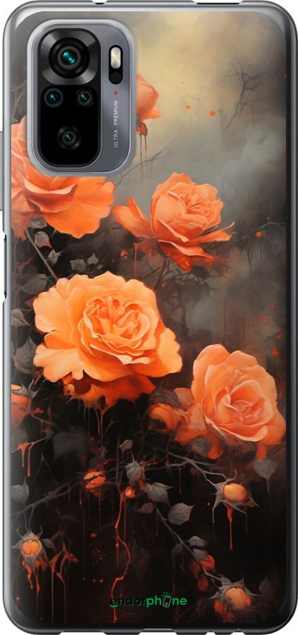 Силіконовий чехол Оранжеві троянди для Xiaomi Redmi Note 10 - 5944u-2277 изображение 