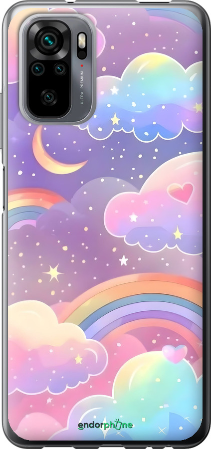 Силиконовый чехол Облака и радуга для Xiaomi Redmi Note 10S - 6312u-2577 изображение 