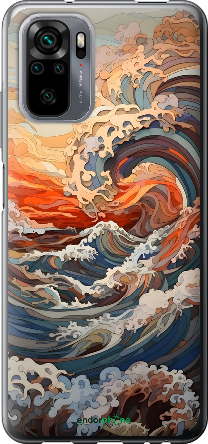 Силіконовий чехол Арт хвилі для Xiaomi Redmi Note 10 - 6324u-2277 изображение 