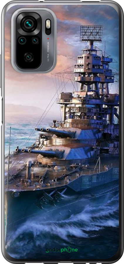Силіконовий чехол Військовий корабель, world of tanks, wargaming для Xiaomi Redmi Note 10 - 6461u-2277 изображение 