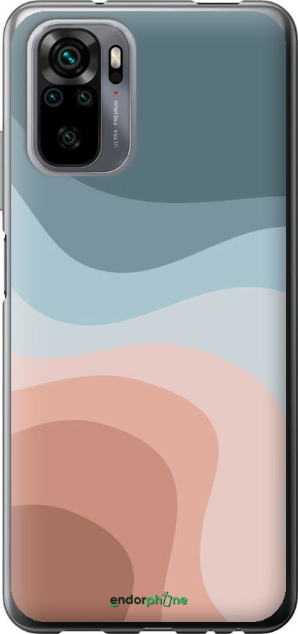 Силиконовый чехол С синими и розовыми волнами в стиле ретро для Xiaomi Redmi Note 10 - 6532u-2277 изображение 