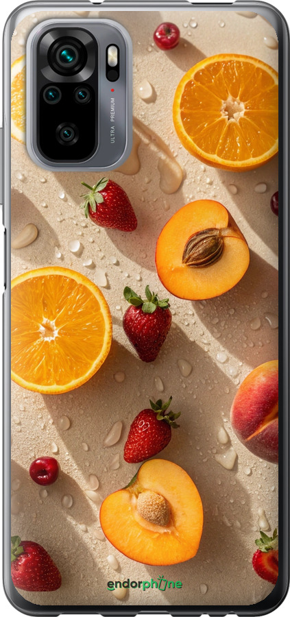 Силиконовый чехол Фрукты 3 для Xiaomi Redmi Note 10 - 6703u-2277 изображение 