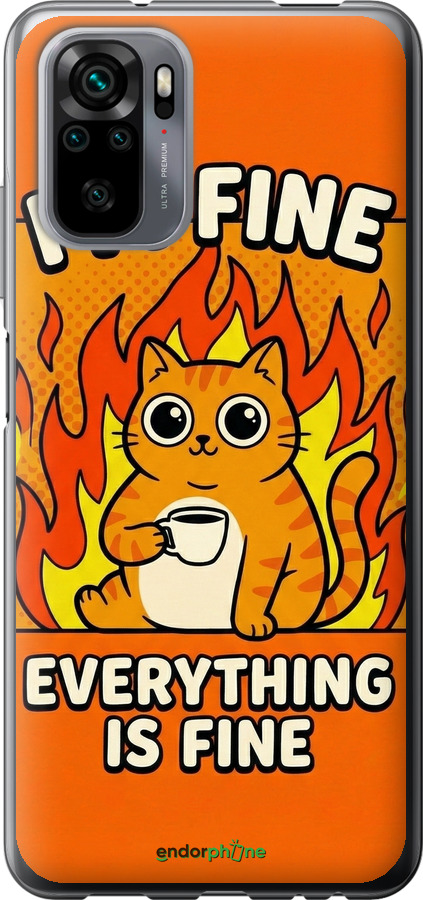 Силиконовый чехол Funny Cat для Xiaomi Redmi Note 10S - 6786u-2577 изображение 