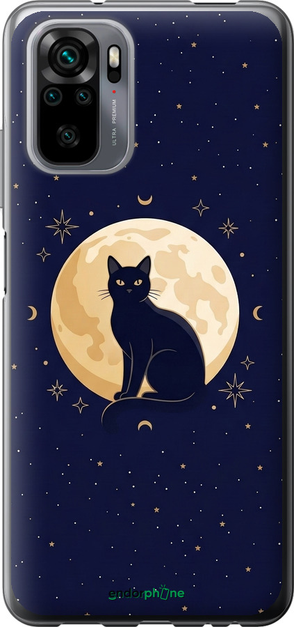 Силиконовый чехол Cute Cat Celestial/Witchy для Xiaomi Redmi Note 10S - 6787u-2577 изображение 