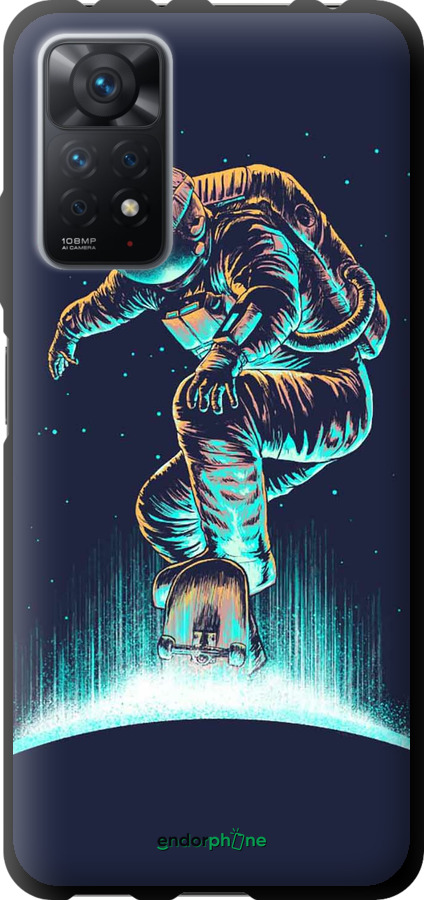 TPU чехол Космонавт на скейтборде для Xiaomi Redmi Note 11 Pro - 4145b-2512 изображение 