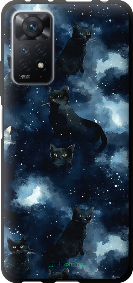 TPU чехол Изображение Кошек с тёмной акварелью для Xiaomi Redmi Note 12 Pro - 6521b-3019 изображение 