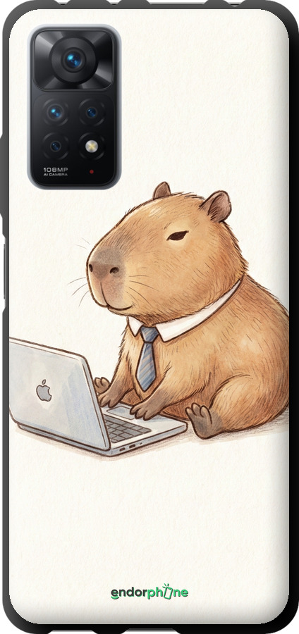 TPU чехол Funny Capybara CEO Working для Xiaomi Redmi Note 11 Pro - 6777b-2512 изображение 