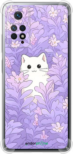 Силикон с усиленными углами чехол Котик в цветах для Xiaomi Redmi Note 11 Pro - 6390sp-2512 изображение 
