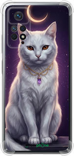 Силіконовий протиударний с посиленими кутами чехол Mystic White Cat Gothic Dark Purple Gold для Xiaomi Redmi Note 11 Pro - 6805sp-2512 изображение 