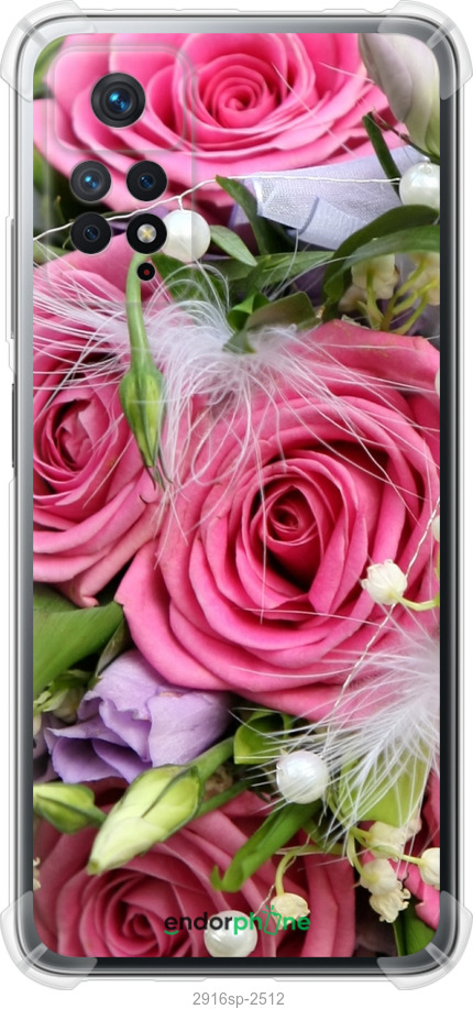 

Силіконовий протиударний с посиленими кутами чохол "Ніжність" для Xiaomi Redmi Note 11 Pro, Рожевий