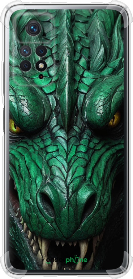 Силіконовий протиударний с посиленими кутами чехол Зелений дракон v2 для Xiaomi Redmi Note 11 Pro - 5817sp-2512 изображение 