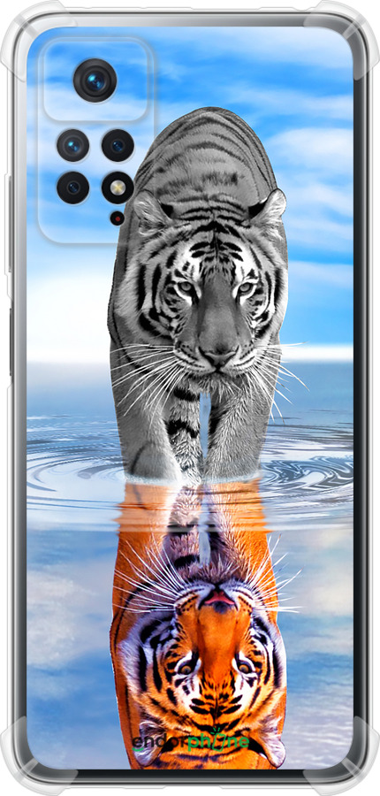 Силикон с усиленными углами чехол Тигр для Xiaomi Redmi Note 11 Pro - 6016sp-2512 изображение 