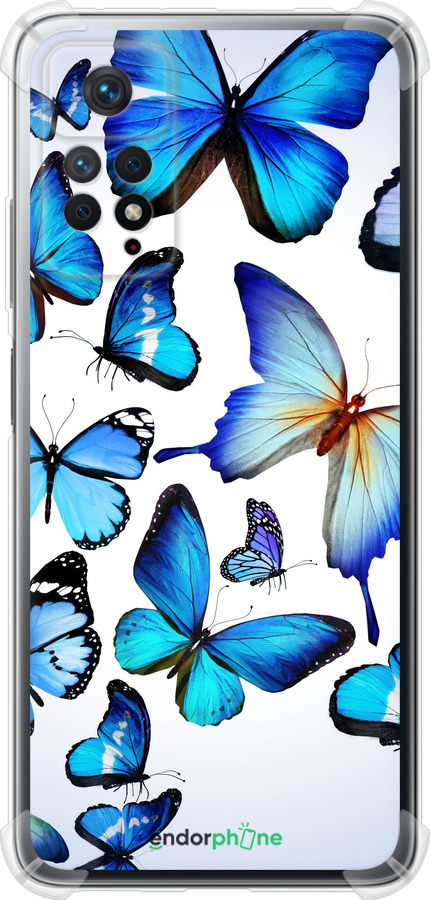 Силикон с усиленными углами чехол Бабочки для Xiaomi Redmi Note 11 Pro - 6023sp-2512 изображение 