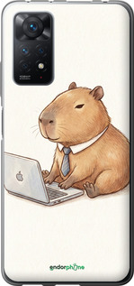 Силиконовый чехол 'Funny Capybara CEO Working' для Xiaomi Redmi Note 11 Pro изображение 1