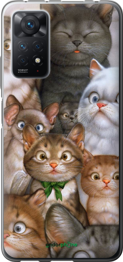 

Силіконовий чохол "Коти" для Xiaomi Redmi Note 11 Pro