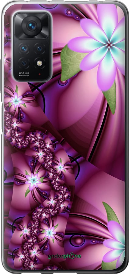

Силіконовий чохол "Квіткова мозаїка" для Xiaomi Redmi Note 11 Pro, Рожевий