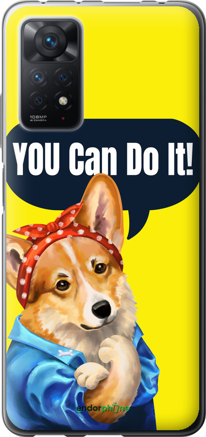 Силиконовый чехол чехол с корги You Can Do It для Xiaomi Redmi Note 12 Pro - 6184u-3019 изображение 