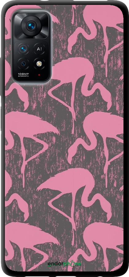 TPU чехол Vintage-Flamingos для Xiaomi Redmi Note 11 - 4171b-2516 изображение 