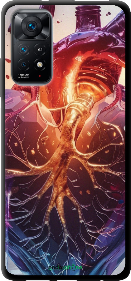 TPU чехол Crystal Heart для Xiaomi Redmi Note 11S 4G - 6070b-3936 изображение 
