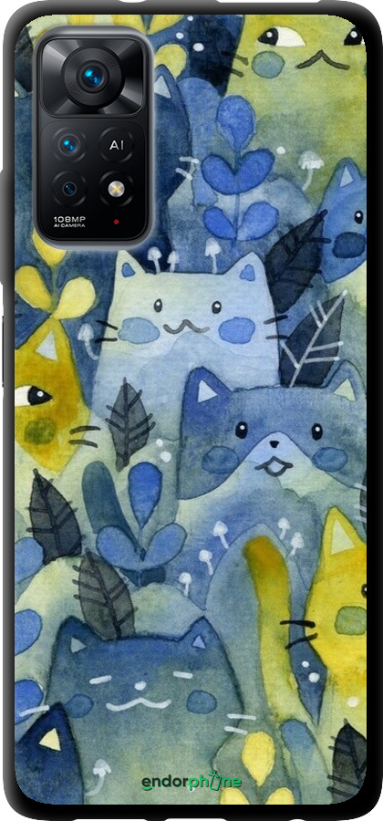 TPU чехол С изображением кошачьего леса для Xiaomi Redmi Note 11S 4G - 6447b-3936 изображение 