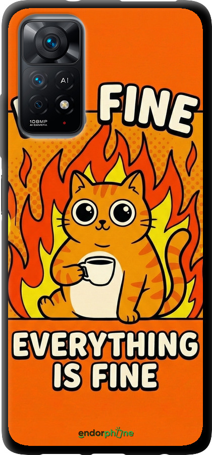 TPU чехол Funny Cat для Xiaomi Redmi Note 11S 4G - 6786b-3936 изображение 