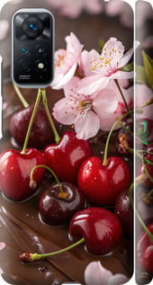 3D пластиковый матовый чехол Вишня в шоколаде для Xiaomi Redmi Note 11 - 6698m-2516 изображение 