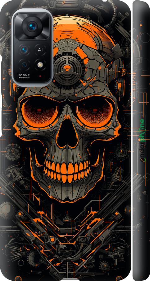 3D пластиковий матовий чехол Череп для Xiaomi Redmi Note 11 - 5952m-2516 изображение 
