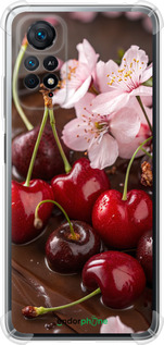 Силикон с усиленными углами чехол Вишня в шоколаде для Xiaomi Redmi Note 11 - 6698sp-2516 изображение 