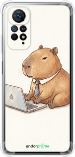 Силикон с усиленными углами чехол Funny Capybara CEO Working для Xiaomi Redmi Note 11 - 6777sp-2516 изображение 