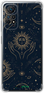 Силикон с усиленными углами чехол Celestial Harmony: Sun & Moon Gold Mystic Pattern для Xiaomi Redmi Note 11 - 6778sp-2516 изображение 