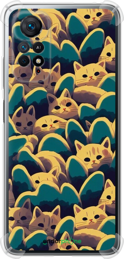 Силикон с усиленными углами чехол С изображением кошек для Xiaomi Redmi Note 11 - 6429sp-2516 изображение 