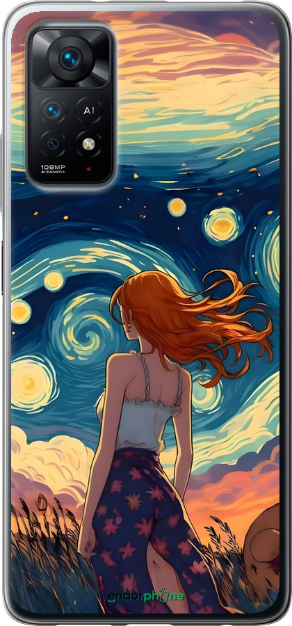 Силіконовий чехол Дівчина Арт для Xiaomi Redmi Note 11 - 6325u-2516 изображение 
