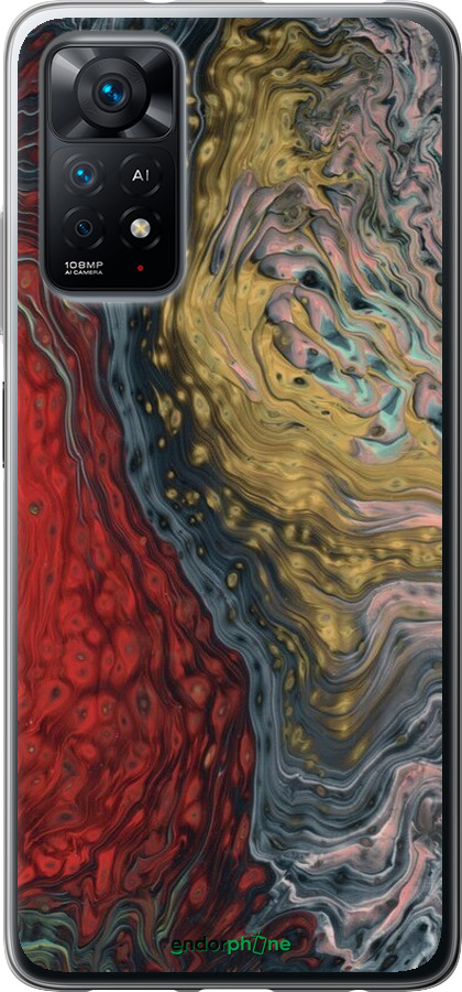 Силіконовий чехол Із зображенням абстрактного живопису для Xiaomi Redmi Note 11 - 6530u-2516 изображение 