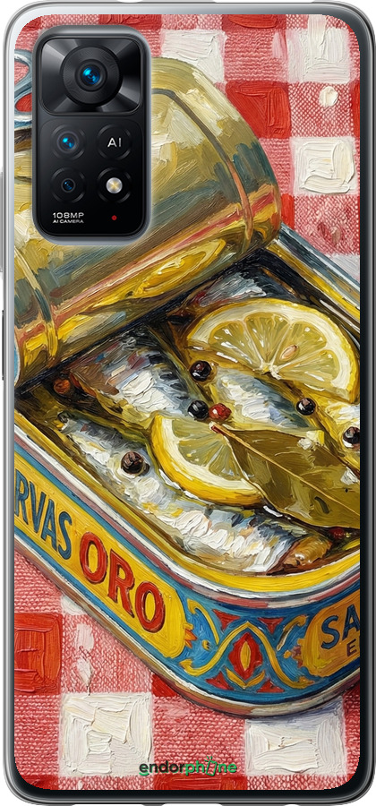 Силиконовый чехол Vintage Sardine Tin Phone для Xiaomi Redmi Note 11 - 6772u-2516 изображение 