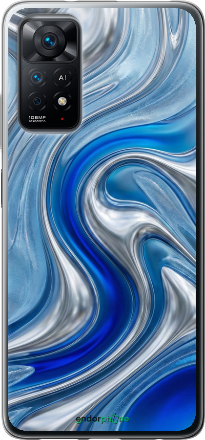 Силиконовый чехол Liquid Chrome для Xiaomi Redmi Note 11 - 6781u-2516 изображение 